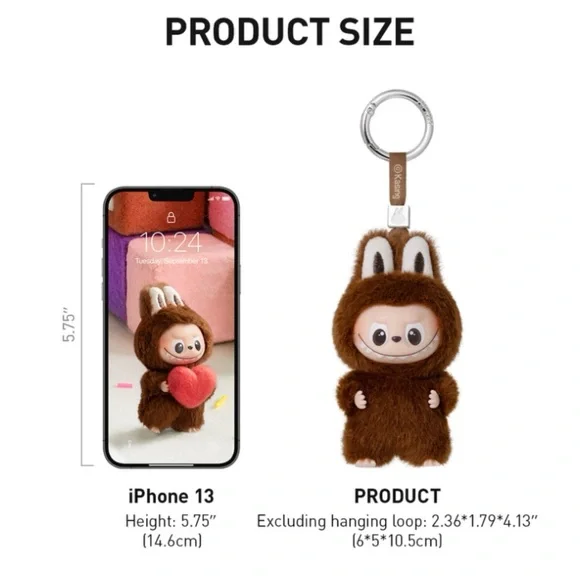 POP MART “T” Letter LABUBU THE MONSTERS Pin for Love Series Vinyl Plush Pendant - Picture 13 of 14